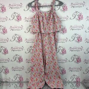 Japna girls one piece pants suit flowers Floral purple green Pink Jumpsuit